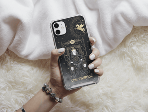 Tarot Cards Phone Case – Mystical Gold & Black Celestial Tarot Design
