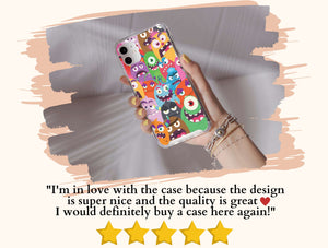 Doodle Monster Phone Case – Cute Cartoon Monster Pattern & Fun Kawaii Design