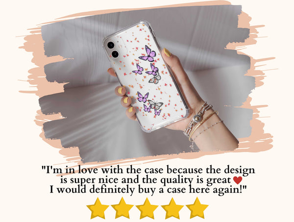 Cute Purple Butterfly Phone Case – Personalized Botanical Design