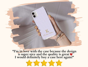 Gingham Phone Case – Personalized Monogram & Pastel Checkered Design