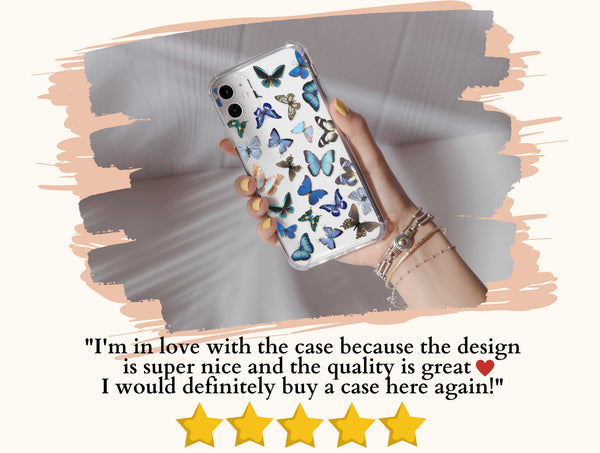 Aesthetic Blue Butterfly Phone Case – Vibrant Nature Design