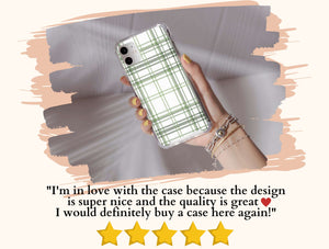 Green Plaid Phone Case – Classic Preppy Tartan Style