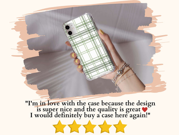 Green Plaid Phone Case – Classic Preppy Tartan Style