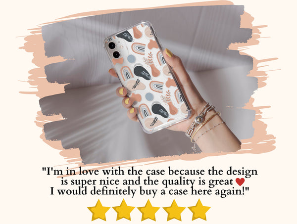 Abstract Boho Art Phone Case – Modern Neutral Botanical Design