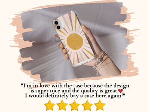 Aesthetic Sun Phone Case – Minimalist Boho Sunshine Design