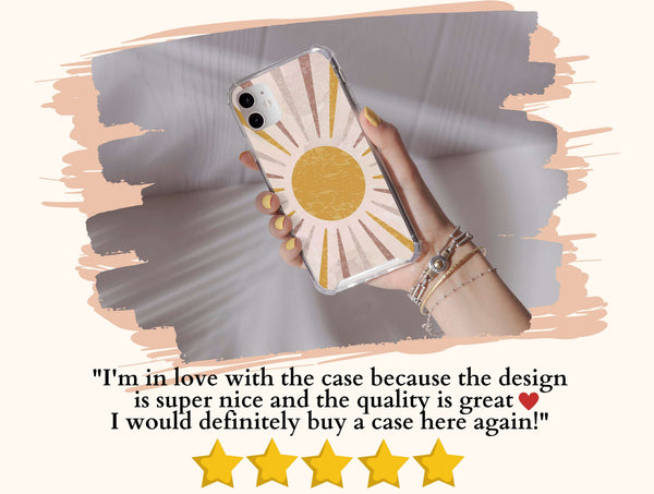 Aesthetic Sun Phone Case – Minimalist Boho Sunshine Design
