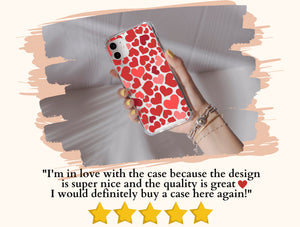 Red Hearts Phone Case – Cute Romantic Heart Pattern Design