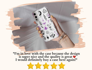 Esoteric Witch Phone Case – Mystical Crystal & Moon Pattern
