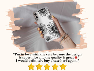 Sunflower Petals Drawing Phone Case – Rustic Floral Beauty