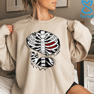 Skeleton Rib Cage Sweatshirt – Gothic Halloween Crewneck