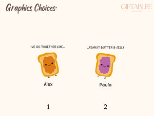 Matching Toast Phone Case – Personalized Kawaii PB&J Couple Design