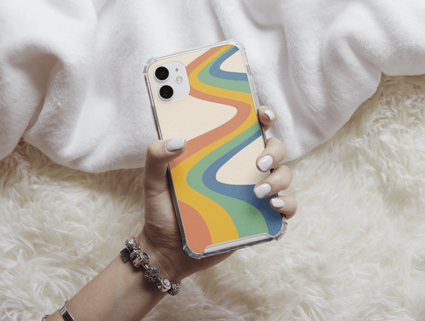 Retro Rainbow Phone Case – Groovy 70s Inspired Design