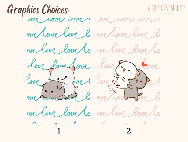 Couple Cats Phone Case – Cute Kawaii Cuddling Cat Couple Design