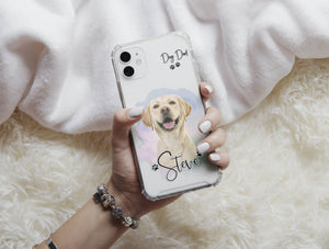 Pet Memorial Phone Case – Personalized Dog Dad Portrait Gift