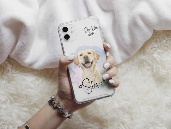 Pet Memorial Phone Case – Personalized Dog Dad Portrait Gift