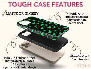 Halloween Bats Phone Case – Neon Bat & Spider Pattern Cover