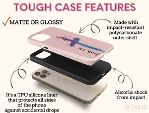 John 3 16 Cross Phone Case – Christian Bible Verse & Painted Cross Design