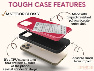 Life Bill Phone Case – Funny Pink Receipt & Quirky Novelty Design