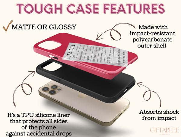 Life Bill Phone Case – Funny Pink Receipt & Quirky Novelty Design