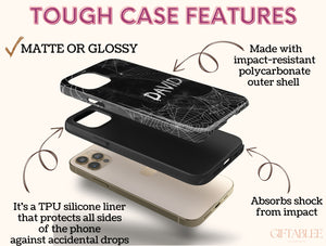 Custom Spider Web Phone Case – Personalized Halloween Name Case