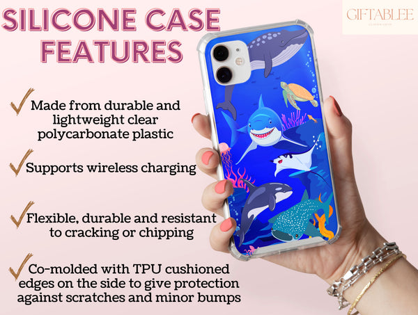 Ocean Sharks Phone Case – Cute Marine Life for Ocean Lovers