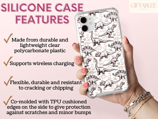 Dinosaur Pattern Phone Case – Vintage Prehistoric Dinosaur & Fossil Design