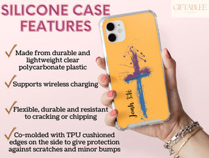 John 3 16 Cross Phone Case – Christian Bible Verse & Painted Cross Design