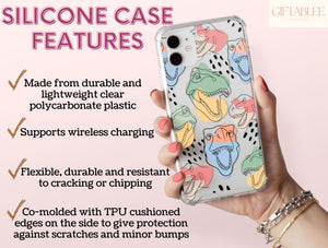Dinosaur Line Art Phone Case – Modern Abstract Dino Design