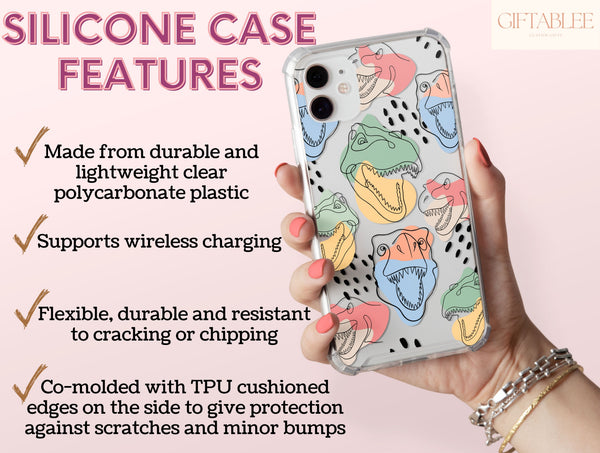 Dinosaur Line Art Phone Case – Modern Abstract Dino Design