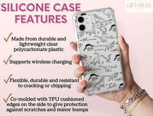 Dinosaur Line Drawing Phone Case – Hand Drawn Prehistoric Sketch & Retro Design