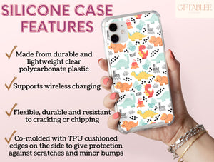 Cute Dinosaur Phone Case – Kawaii Dino Pattern Protective Cover