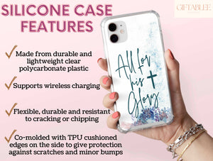 All For His Glory Phone Case – Christian Floral Faith Inspired Design
