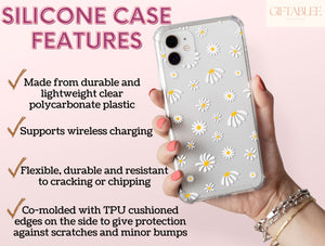 Aesthetic Daisy Phone Case – Personalized Pastel White Floral Design