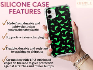 Halloween Bats Phone Case – Neon Bat & Spider Pattern Cover