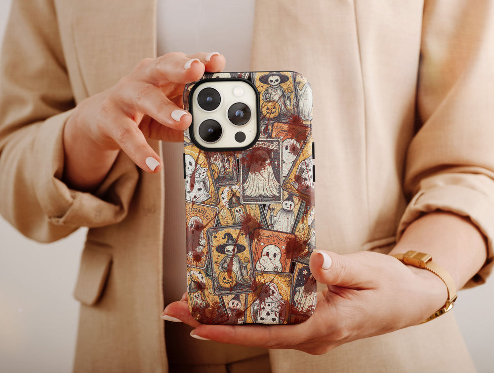 Spooky Horror Phone Case – Vintage Tarot Gothic Halloween Art