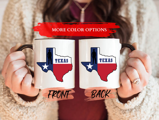 Texas Cowboy Mug, Texas Pride Mug For Men Texas Festival Gift, State Texas Mug, Texas Flag Mug, Cowboy Mug, Texas Pride Cup, Texas Gifts