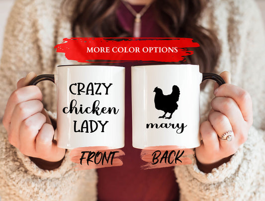 Crazy Chicken Lady Mug, Chicken Mug For Chicken Lovers Birthday Gift, Personalized Chicken Mug, Funny Coffee Mug, Crazy Chicken Mug For Her