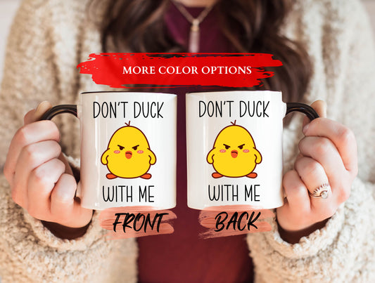 Don’t Duck With Me Mug, Cute Duck Mug For Duck Lovers Birthday Gift, Cute Duck Gift, Duck Cup, Gangster Duck Mug, Funny Duck Mug For Him/Her