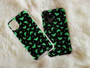 Halloween Bats Phone Case – Neon Bat & Spider Pattern Cover