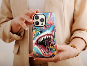 Killer Shark Phone Case – Colorful Great White Ocean Art