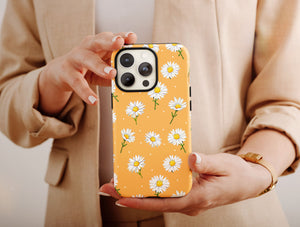 Fresh Blooms – Watercolor Daisy Art Phone Case with Custom Name