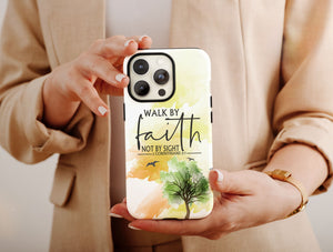 Walk By Faith Phone Case – 2 Corinthians 5:7 Christian Bible Verse Design
