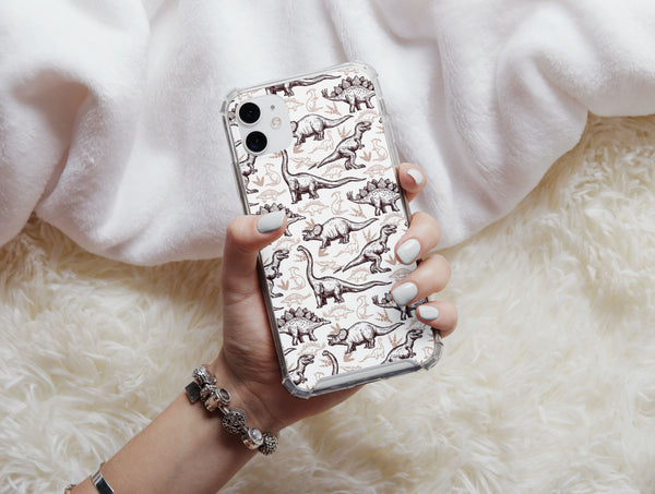 Dinosaur Pattern Phone Case – Vintage Prehistoric Dinosaur & Fossil Design