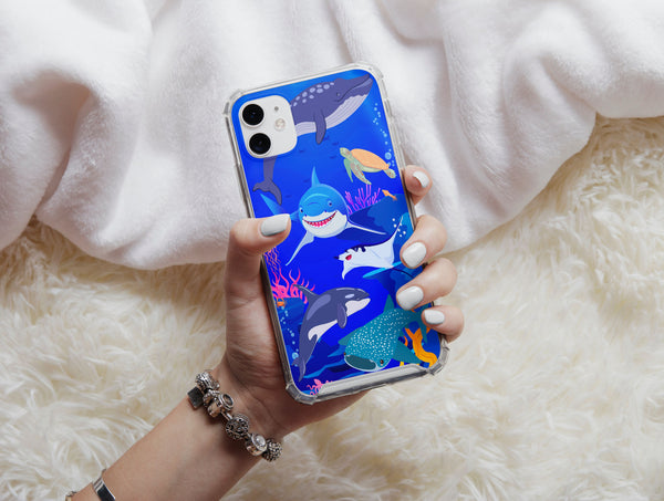 Ocean Sharks Phone Case – Cute Marine Life for Ocean Lovers