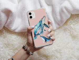 Hump Back Whale Phone Case – Watercolor Humpback Whale Ocean Art Design
