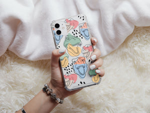 Dinosaur Line Art Phone Case – Modern Abstract Dino Design
