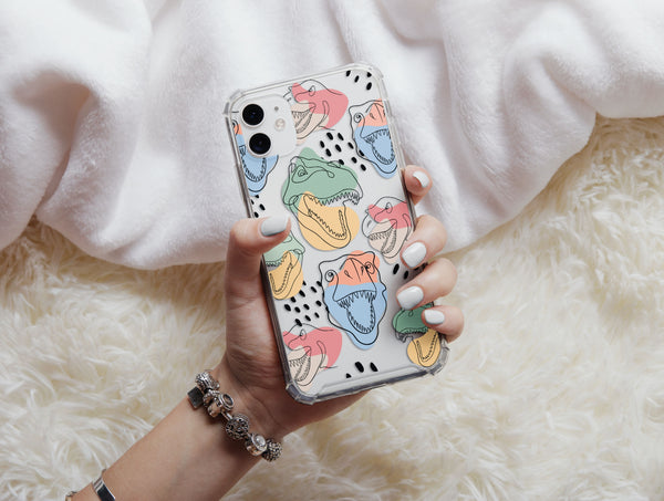Dinosaur Line Art Phone Case – Modern Abstract Dino Design