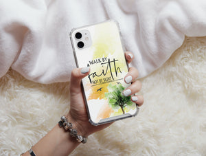 Walk By Faith Phone Case – 2 Corinthians 5:7 Christian Bible Verse Design