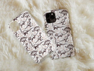 Dinosaur Pattern Phone Case – Vintage Prehistoric Dinosaur & Fossil Design
