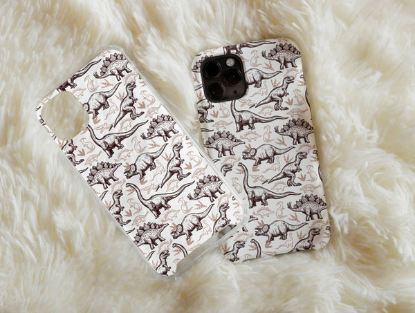 Dinosaur Pattern Phone Case – Vintage Prehistoric Dinosaur & Fossil Design